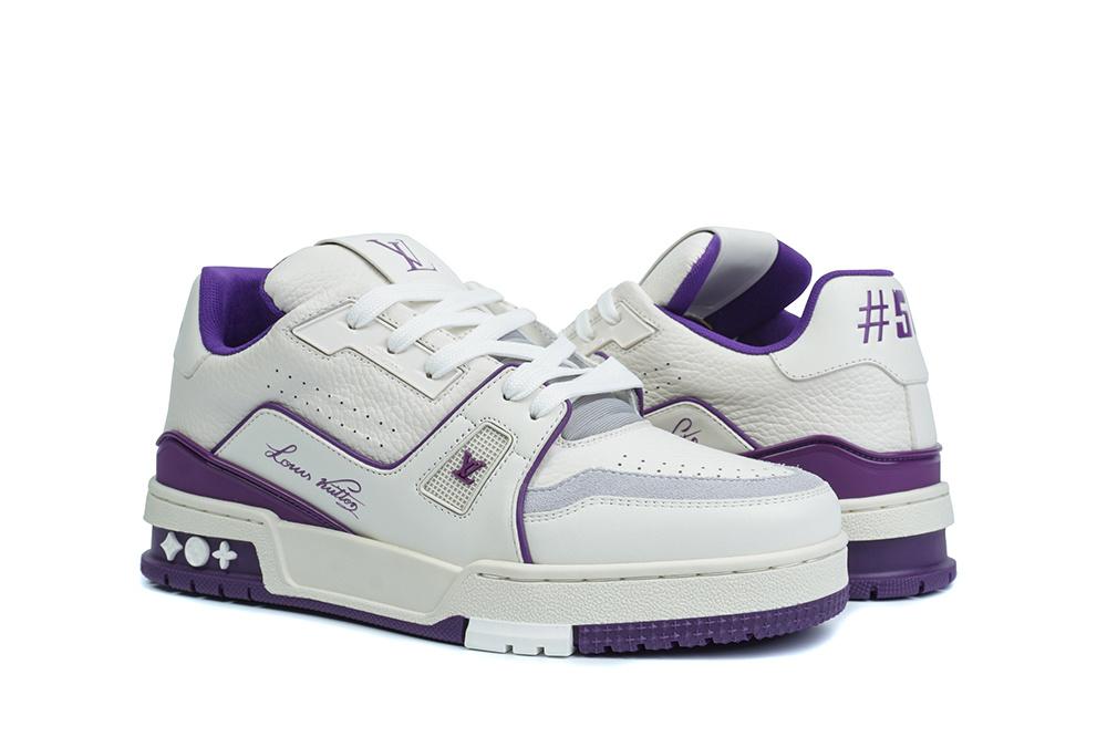 PK god Louis Vuitton LV Trainer #54 Signature Purple White retail materials ready to ship